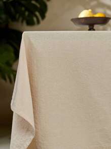 1 pièce Nappe en polyester plissée de couleur unie minimaliste et moderne, convient pour les mariages, les fêtes, les restaurants, les cuisines, pour décorer les tables carrées