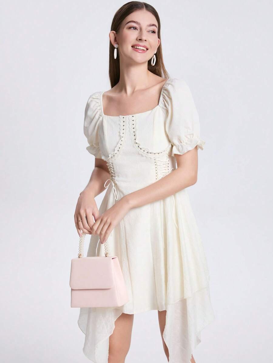 法式白色高级连衣裙女装夏季2025新款公主裙温柔甜美多巴胺长裙