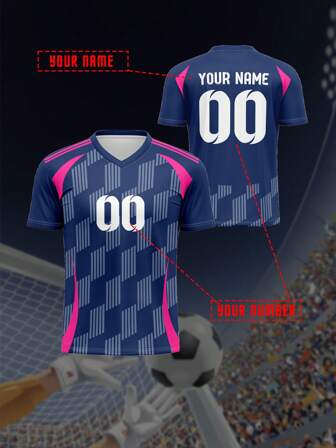 Maglia da calcio/calcio per bambini con scollo a V, Nottingham Forest FC, top traspirante e ad asciugatura rapida per bambini, primavera/estate, unisex, personalizzato con nome e numero, comodo, traspirante, aderente, adatto per sport e casual all'aperto/running