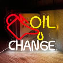 Oil Change Neon Sign Garage Car LED Signs For Wall Decor Automobile Repair Shop Man Cave Auto Room Workshop Garage Accessories USB Powered - Multi-color light - View 6