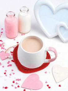 4pcs Valentine's Day Heart Coasters Handmade Braided Heart Coasters Pink Red Cup Mat, Anti Slip Absorbent Drinks Mat For Home Restaurant Tea Coffee Bar Decoration