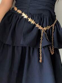 1pc Cute Fashion Girls Star Decoration Simple Design Sense Waist Chain For Dress Daily Life Party Casual Decoration Travel Beach Chain Exquisite Birthday Gift - Gold - View 1