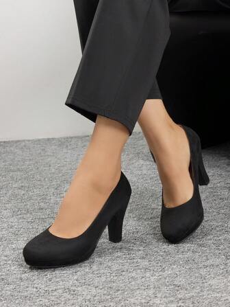 Damen Plateau-Highheels Einfarbig, elegante Party-Abendschuhe für Hochzeiten, bequeme wasserfeste Plateau-Schuhe, modische und vielseitig einsetzbare Ganzjahresschuhe mit Atmungsaktivität, multifunktionale wasserdichte rutschfeste Ankle-Band-Highheels