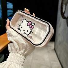 1 件  风格创意眼镜盒，便携式透明波浪小猫眼镜盒，透明极具吸引力的多功能时尚眼镜盒
