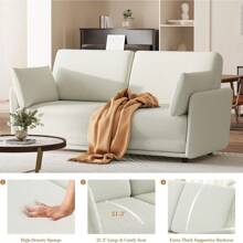 Living Room Sofa, 66 Inch Pull Out Sofa Bed, 3-In-1 Convertible Sleeper Couch With Thicked Cushions, Multi-Functional Queen Size Sofa Bed For Living Room, Bedroom, Apartment, Office - Beige - View 2