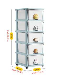 1 Pc Multi-Functional Plastic Storage Cabinet With Drawers, Desktop File Organizer Box, 2-6 Tiers Options, 34cm/13.4" Wide, Multi-Purpose Storage Box For Bedroom & Home, Durable Plastic Drawer Type Storage Cabinet, Toy Organizer