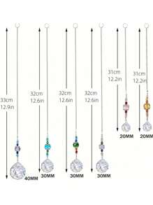 Juego de 6 piezas de captadores de luz solar de cristal con colgantes prismáticos, creadores de arcoíris y chakras para decorar ventanas, patios, habitaciones, jardines, bodas y el hogar