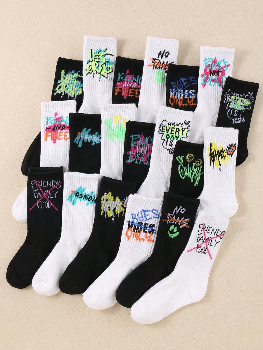 10 Pairs Kids Athletic Socks - Breathable And Comfortable Sports Socks For Boys Girls, High Elasticity Children Crew Socks For Daily Wear - Multicolor - View 1