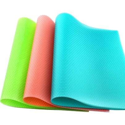 4 件装冰箱内衬 - EVA 半透明可洗冰箱内衬，可切割冰箱垫，适用于冰柜玻璃搁板，透明抽屉内衬，返校用品