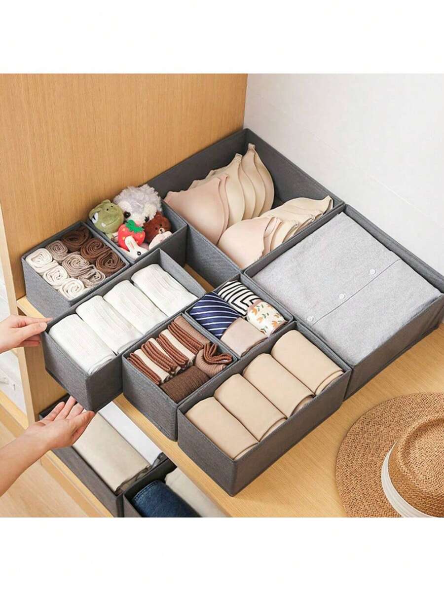 1pc Socks And Underwear Storage Box, 24-Grid Foldable Drawer Divider Organizer Separating Basket For Closet, Saving Space For Home Wardrobe, Bedroom Accessories Organizer Decorations Decor Festival Decor Room Decor Home Decor Decor Bedroom Decor Dress Pants Shoes Jeans Boots Skirt