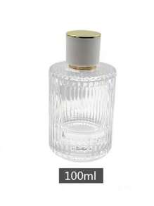 1pc100ml/50ml/30ml Large Capacity Convenient Perfume Spray Bottle High-End Cosmetics Subpackage Bottle Vertical Stripe Screw Mouth Perfume Empty Bottle