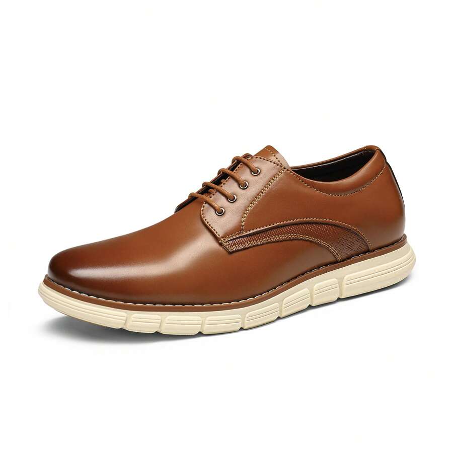 Men's Crossflex Neat Polish Dress Sneakers Casual Oxford Formal Shoes - Brown - View 1