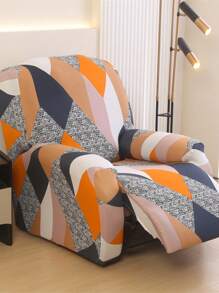 4/6/8 Pcs Random Geometric Print Chaise Lounge Chair Covers, All Season Washable Sofa Cover For Home, Office, Living Room Decor