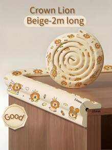 2 Meters Long Beige Baby Anti-Collision Strip, Anti-Collision Corner Cloud-Shaped Foam Elastic Material, Cartoon Design, Free Cutting, Self-Adhesive, Easy To Use After Tearing, Not Easy To Leave Marks Table Corner Protection Anti-Knock Furniture Protective Cover