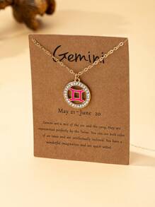 1pc Elegant Fashion Enamel Star Sign Pendant Necklace Suitable For Women's Daily Wear