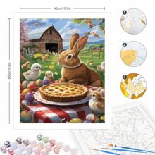 1pc Easter Rabbit Painting By Numbers Animals Coloring Picture By Numbers Wall Art Acrylic Paint For Home Decor Art 40x50cm/16x20inch Without Frame