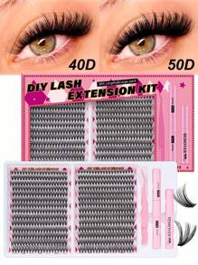 560 件戏剧性 C 卷曲 8-16 毫米混合 DIY 睫毛延长套装 DIY 下睫毛睫毛书大容量柔软单独簇睫毛打造蓬松自然纤细 Y2k 蝴蝶元素粉色底卡居家造型持久 DIY 睫毛胶、DIY 胶水去除剂、DIY 睫毛镊子（下睫毛 + 80D） - 黑色 - 查看 15