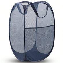 Collapsible Mesh Pop Up Hamper With Wide Opening And Side Pocket – Breathable, Sturdy, Foldable, And Space-Saving Design For Clothes And Storage.