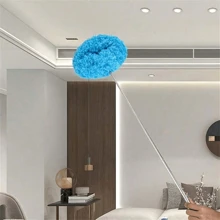 Chổi lau quạt trần bằng sợi siêu nhỏ - Kéo dài tới 12 ft, màu xanh lam, cán dài, chặn bụi, có thể tái sử dụng và giặt bằng máy để vệ sinh dễ dàng - Nhiều màu - Xem 6
