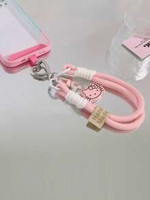 3D KT Cat Rotating Lock Braided Wrist Strap, Suitable For Universal Phone Cases DIY, Phone Accessories, Portable Keychain, Earphone Cartoon Cute Pendant Lanyard For Japanese/Korean/ Girls