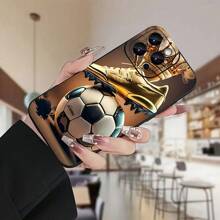 1pc Black Angel Eye, Soccer Ball, Dollar Bill Pattern Mobile Phone Case, Personalized Compatible With IPhone 16 Pro Max/15/14 Plus/13/12/11, Compatible With Samsung Series