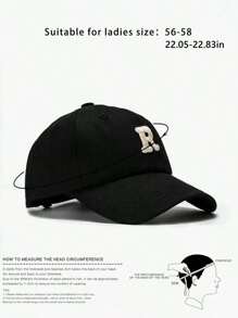 1st Dames/Heren Casual R-Geborduurde Vizierpet, Verstelbaar, Zonbescherming Voor Lente/Zomervakantie, Y2K Stijl