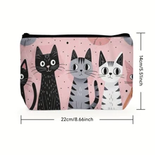 1 Túi đựng đồ trang điểm du lịch màu hồng - Túi đựng đồ trang điểm du lịch thiết kế hình mèo hồng đặc biệt - Túi đựng mỹ phẩm có khóa kéo nhẹ - Quà tặng hoàn hảo cho phù dâu, giáo viên và bạn bè - Nhiều màu - Xem 3