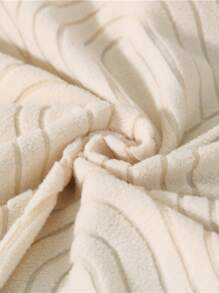 1pc Beige Arched Jacquard Velvet Sofa Cover, With Elastic Full Skirt, Minimalist Modern, Polyester Fiber Material, Suitable For 1-4 Seater Sofa - 210g/Sqm, Sofa Protector | Elegant Home Decor | Ruffle Edge Detail - Beige - View 11