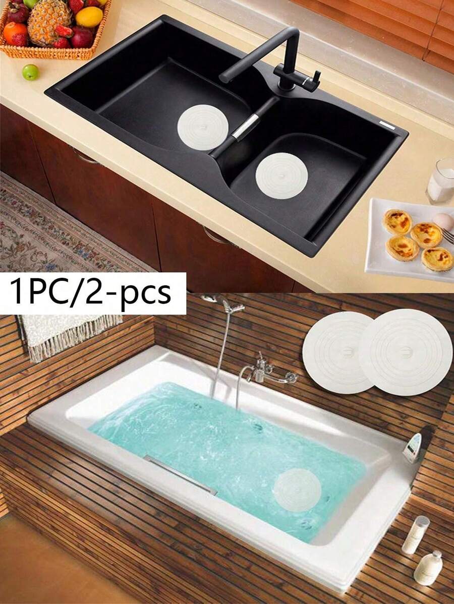 1pc/2pcs White Bathroom Floor Drain Rubber Water Pan Plug