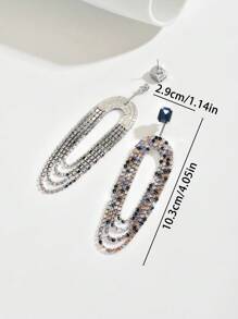 2pcs New Bohemian Rhinestone Tassel Earrings, Gold Claw Chain Glass Gem Inlaid Peach Dual Color Tassel, Luxury Jewelry For Women, Suitable For Party, Holiday, Wedding, Banquet, Prom Etc.