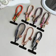 Nuevo estuche universal para teléfono con correa de muñeca decorativa trenzada de nailon, cordón de muñeca resistente con soporte para tarjetas