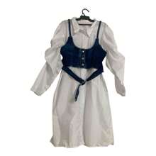 Vestido camisero manga larga con chaleco - Blanco - Ver 3