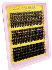 300pcs/295pcs DIY Synthetic Mink Lashes 40D/50D/60D/80D/100D Fluffy Individual Eyelash Extension, 5D Effect 0.07mm Curl Eyelash Extension, Drama 10-16mm Mixed Tray Lashes, Makeup Tools, DIY Bulk Personal Eyelash Extension, Suitable For Home Use - D - 查看 6