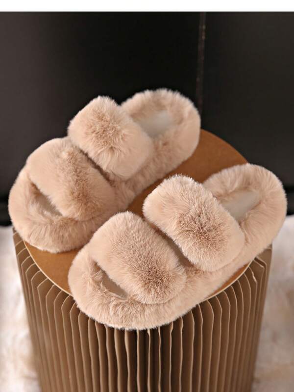 Women's New Comfortable Outdoor & Indoor Slip-On Plush Slippers, Minimalist & Thick Sole, Soft, Spring/Autumn