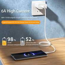 NNBILI 6A 66W USB C Super Fast Charger Cable USB A To Type C Super Fast Charging Cable And Data Transfer Compatible With Huawei Compatible With Samsung Phone Charger Usb C Cabl