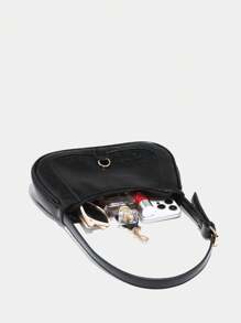 Novachic,1pc Retro Minimalist Hook Decor Adjustable Shoulder Strap Crescent Shape Bag, Suitable For Date, Outing, Party