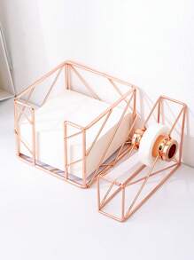 1 件装镂空金属方形桌面收纳盒，开口舒适 - 为家庭办公室抽屉、桌面创建隔板 - 可容纳笔、回形针、便利贴、笔记本和其他办公配件 返校