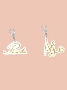 2D Flat, 2 Pcs Sets KPOP Signature Keychain Pendant Accessory RUKA RORA ASA AHYEON HARAM Signature Acrylic Key Chain Keyring Fans Gift - Multicolor - View 16