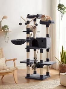 Feandrea Feandrea Árbol para Gatos, Torre para Gatos, XXL, con 2 Plataformas, 164 cm, Gris Claro