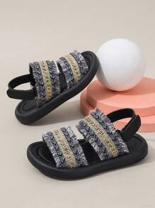 Fashionable Summer Children Anti-Skid & Wear-Resistant Soft Bottom Beach Sandals For Toddlers - Black - View 3
