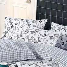 Conjunto de capa de edredom floral preto e branco de 3 peças (1 capa de edredom + 2 fronhas) Estilo sóbrio adequado para quarto e todas as estações 160*200/200*220 várias especificações disponíveis