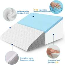 Almohada Cojin Antireflujo Tipo Cuña Respaldo Grande Adulto - Gris - Ver 6