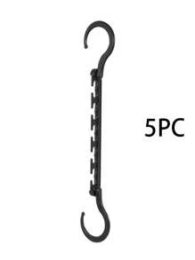 可折叠节省空间的神奇衣架，多功能5孔连接器带加强挂钩可360°旋转，ABS塑料堆叠挂钩级联收纳架，适用于大学宿舍和橱柜，完全组装