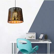 Accessori per paralume di lampada in metallo tagliato al laser con motivo forestale, per lampade a sospensione e da tavolo