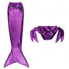 Traje de baño de disfraz de sirena para niñas, trajes de cola de sirena, ropa de disfraz que se puede nadar con pantalones cortos, se necesita usar con aletas - Multicolor - Ver 10