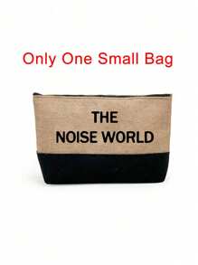 Women's Summer "The House World" Beach Handbag With Shoulder Strap, Side Pocket Design, Paired With Makeup Bag, Suitable For Beach, Seaside, Travel, Wedding, Birthday And Vacation. Large Capacity Shoulder Bags, Shopping Bags, Weekend Bags - Khaki - View 12