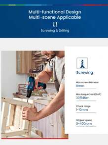 Bosch Professional Cordless GSR120-Li Drill/Screwdriver (Bare Metal + Box) - Multicolor - View 4