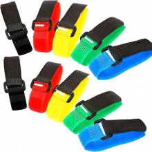 10/20pcs Fishing Rod Tie Downs - Fishing Rod Fastening Straps, Rod Holders, Outdoor Fishing Tools - Black - View 2