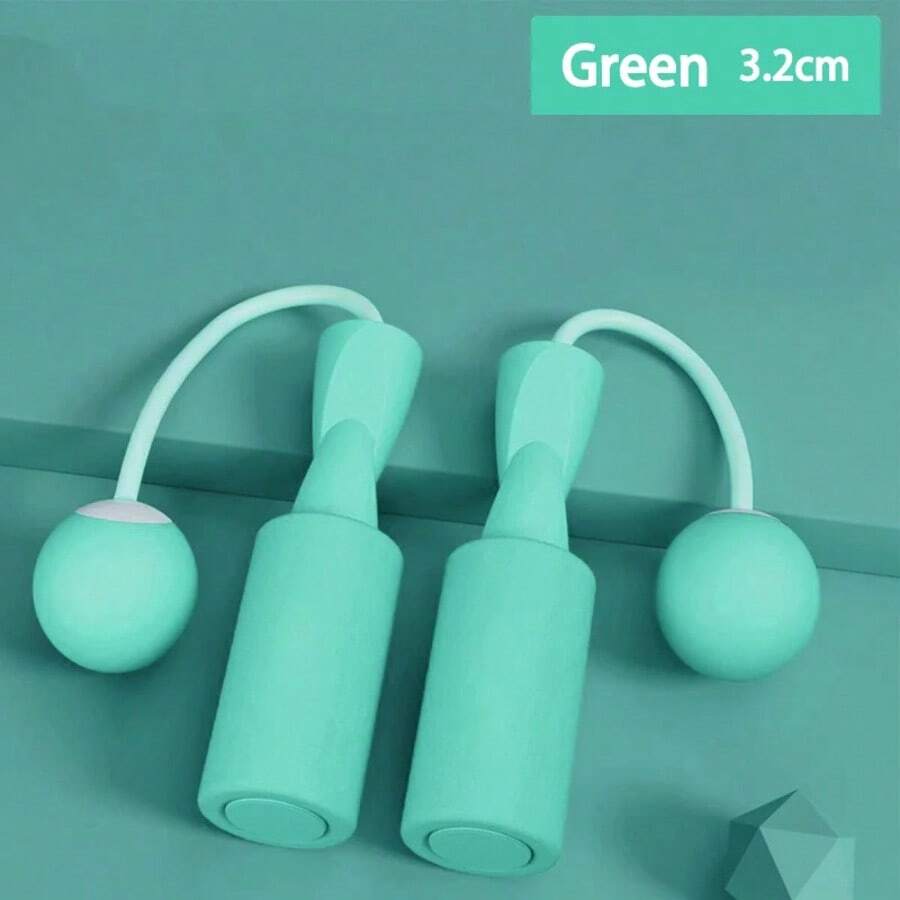1 Heavy Duty Wireless Jump Rope, Fitness Jump Rope With Large Ball, Suitable For Home Indoor Sports, Fat Burning - Green - View 1