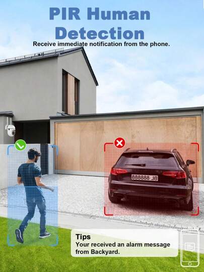 1/2/4 Packs 1080p HD Home Monitoring Camera All Weather Full Evening Vision, 360° Viewing Zoom, Two Way Talk, Pet Detection Motion Alerts Wireless Inside Outside view 5